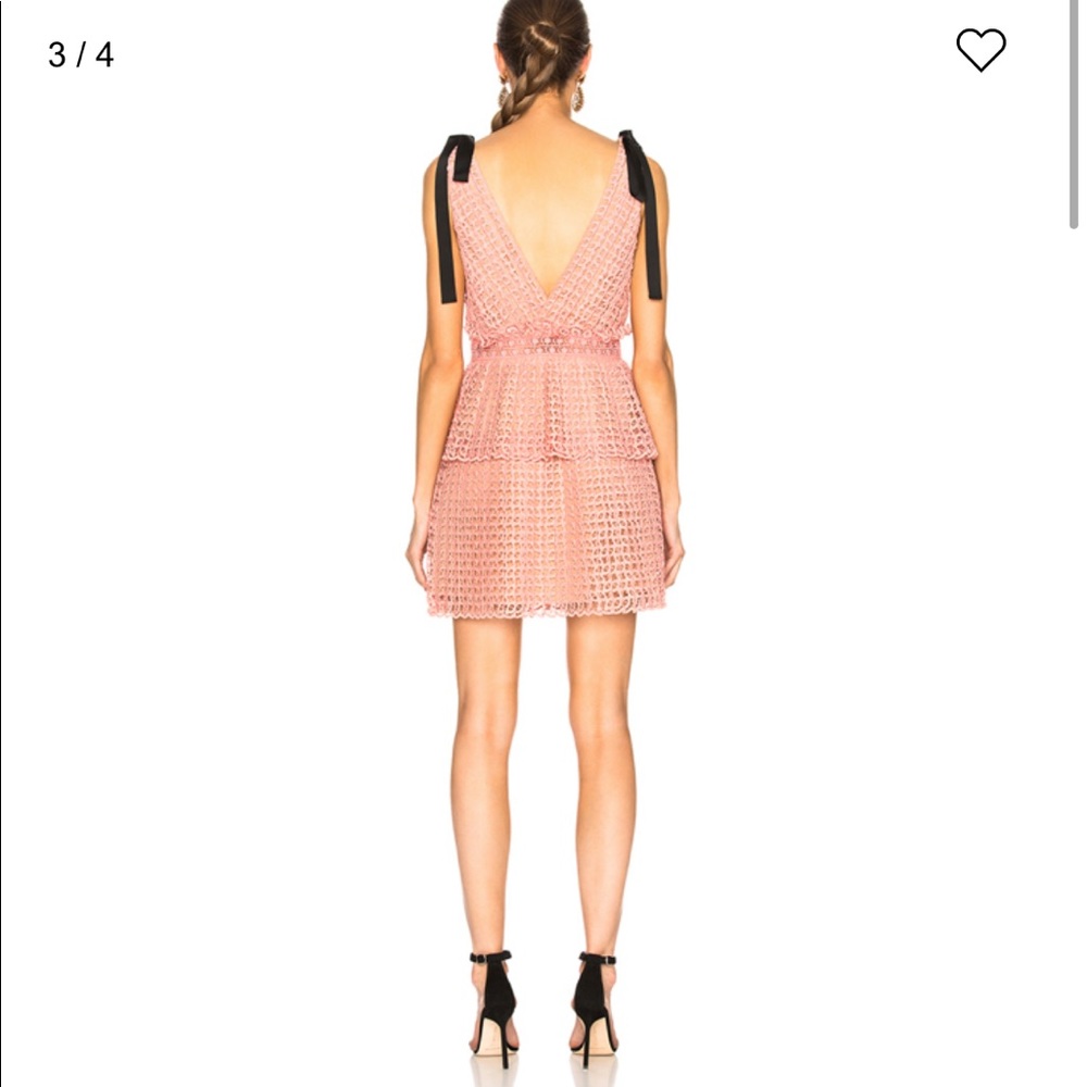 Self-Portrait Organza Cutwork Mini Dress with Ties - Picture 7 of 15